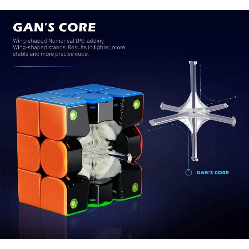 Rubik Gan 356M Stickerless - Phiên Bản Nâng Cấp GAN356 RS Nam Châm Hãng Mod, GAN RS