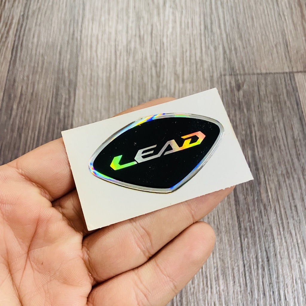 ( LEAD ) Logo tem chữ LEAD dán mặt nạ chất liệu nhựa nổi nhiều màu sắc nổi bật