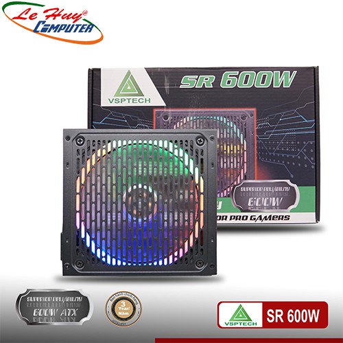 Nguồn máy tính VSP SR 600W FAN LED RGB