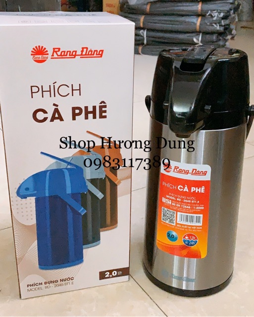 Phích đựng nước nóng cà phê cao cấp inox 2 Lít Rạng đông