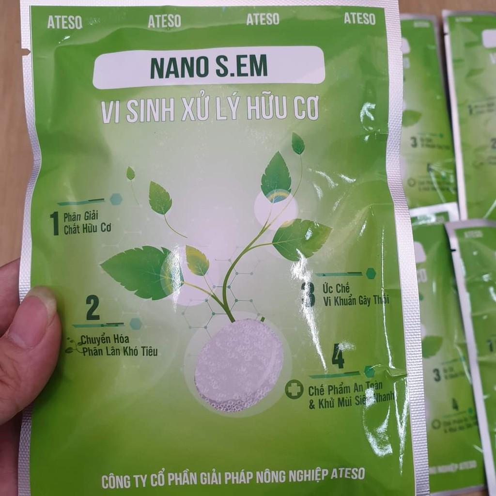 1 Viên ủ phân vi sinh Nano S.EM xử lý 1 - 2 tấn rác