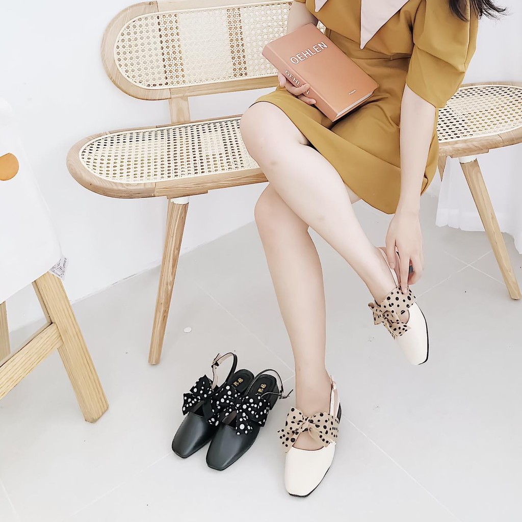 Giày bệt nơ vải dáng hàn quốc siêu xinh - Q9