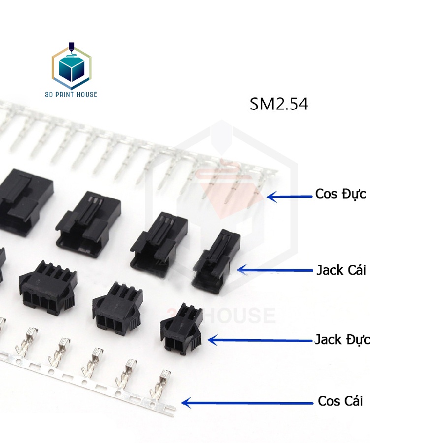 Jack Kết Nối Đực Cái SM2.54 2P - 10P (1 Cặp)