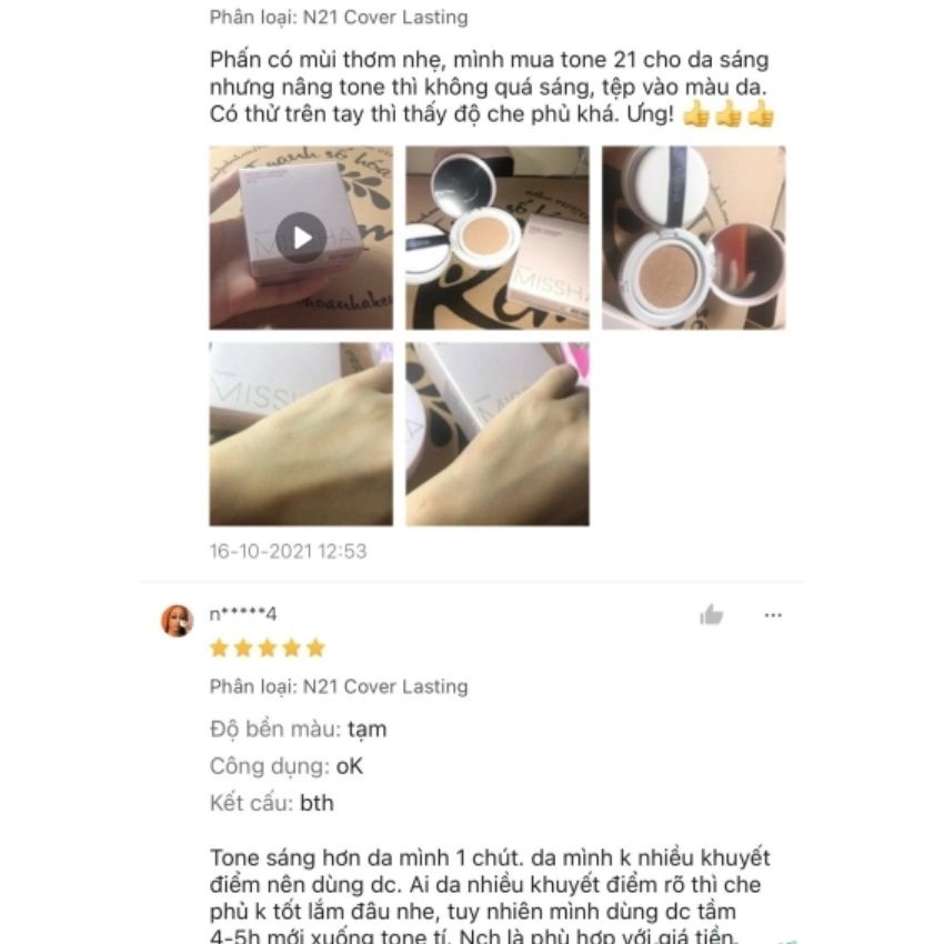 Phấn nước cushion missha, phấn nước kiềm dầu, che khuyết điểm hàn quốc