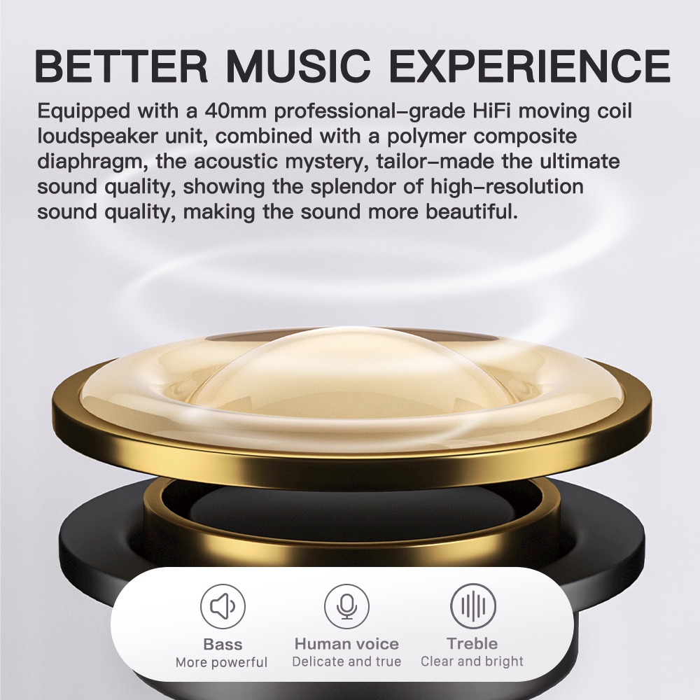 Tai Nghe Chụp Tai iKF K2 Bluetooth Không Dây Âm Thanh Nổi Có Micro Hỗ Trợ Chơi Game Trên 50 Giờ