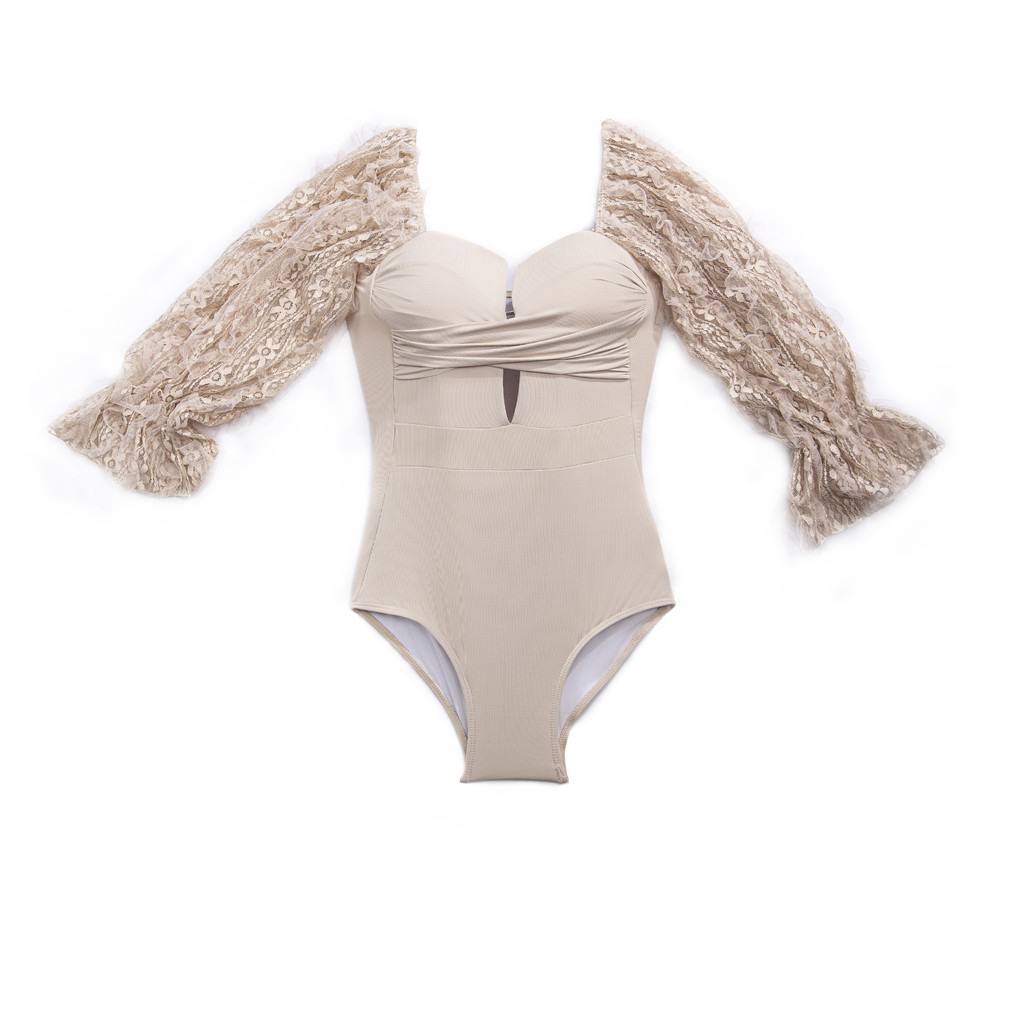 Bikini đi biển BECHIPI một mảnh tay dài, ôm body, đồ bơi nữ DB4297