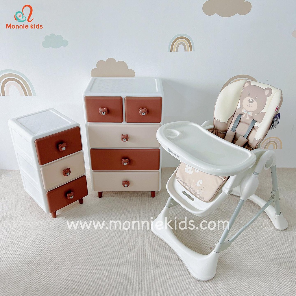 Ghế ăn dặm gấp gọn cho bé Karma Baby, ghế ăn dặm cao em bé đa năng - Monnie Kids