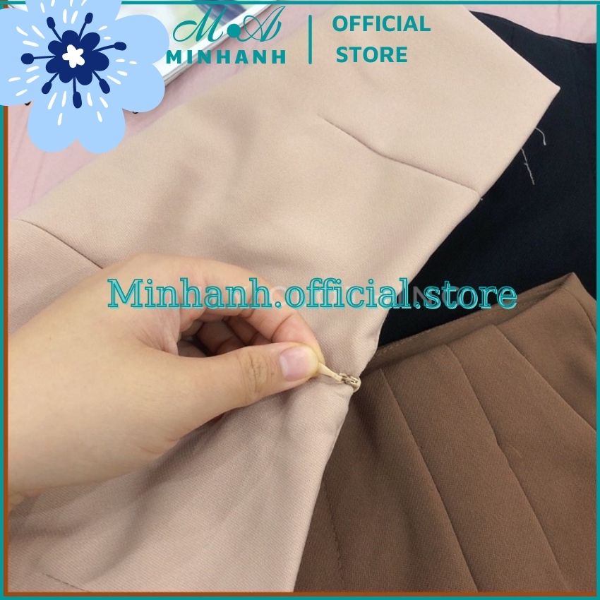 Quần Đùi Nữ -Quần short cạp cao 2 ly khoá giọt lệ (Minhanh.official.store).