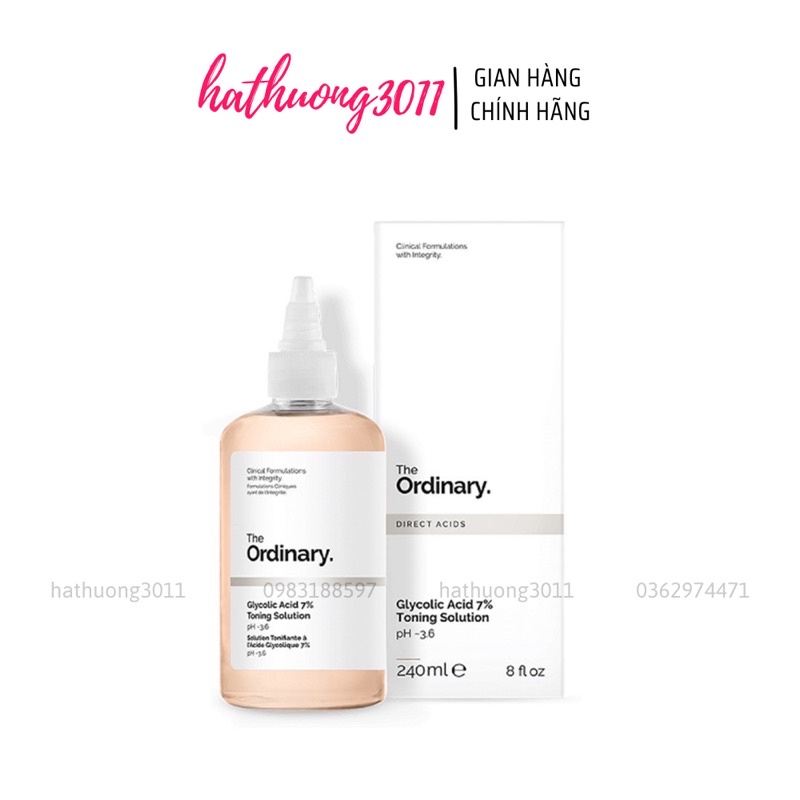 Toner Tẩy Da Chết Làm Sạch Glycolic Acid 7% Toning Solution - The Ordinary