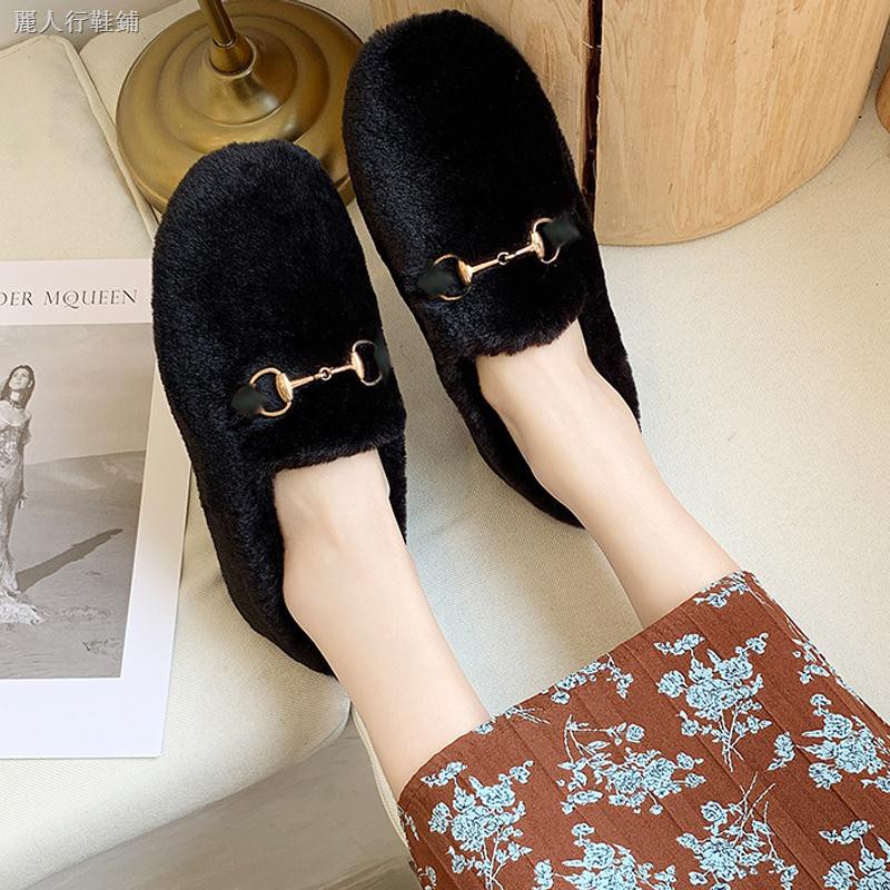 Plus Giày Lười Phối Nhung Dày Ấm Áp Xinh Xắn Cho Nữ Kiểu Hàn Quốc | BigBuy360 - bigbuy360.vn