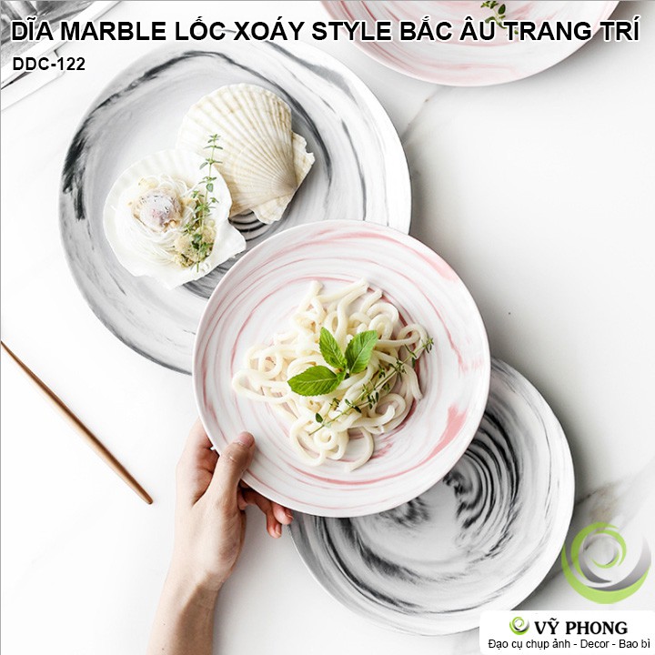 DĨA SỨ MARBLE LỐC XOÁY LIVING ART STYLE BẮC ÂU TRANG TRÍ BÀN ĂN NHÀ BẾP ĐẠO CỤ CHỤP ẢNH SẢN PHẨM INS DDC-122a,b,c,d