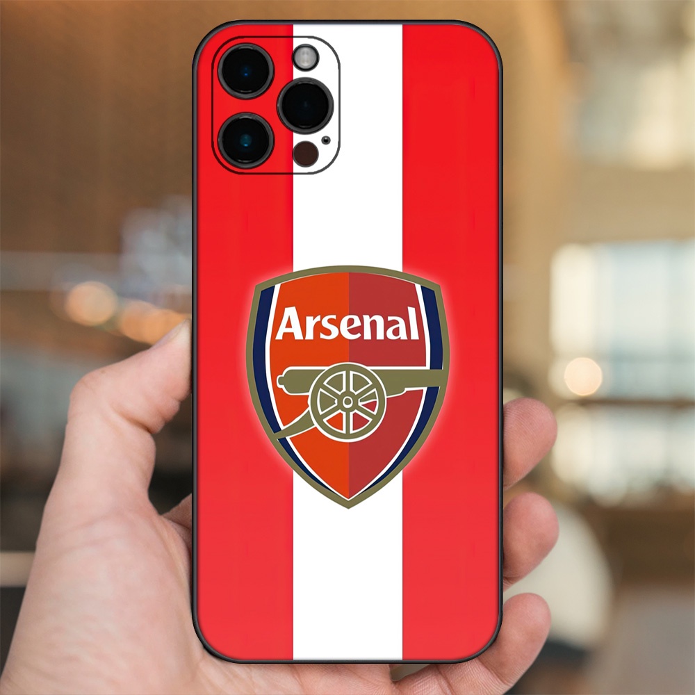 Ốp lưng iPhone 12 Pro Max dẻo đen cạnh vuông in hình Arsenal FC