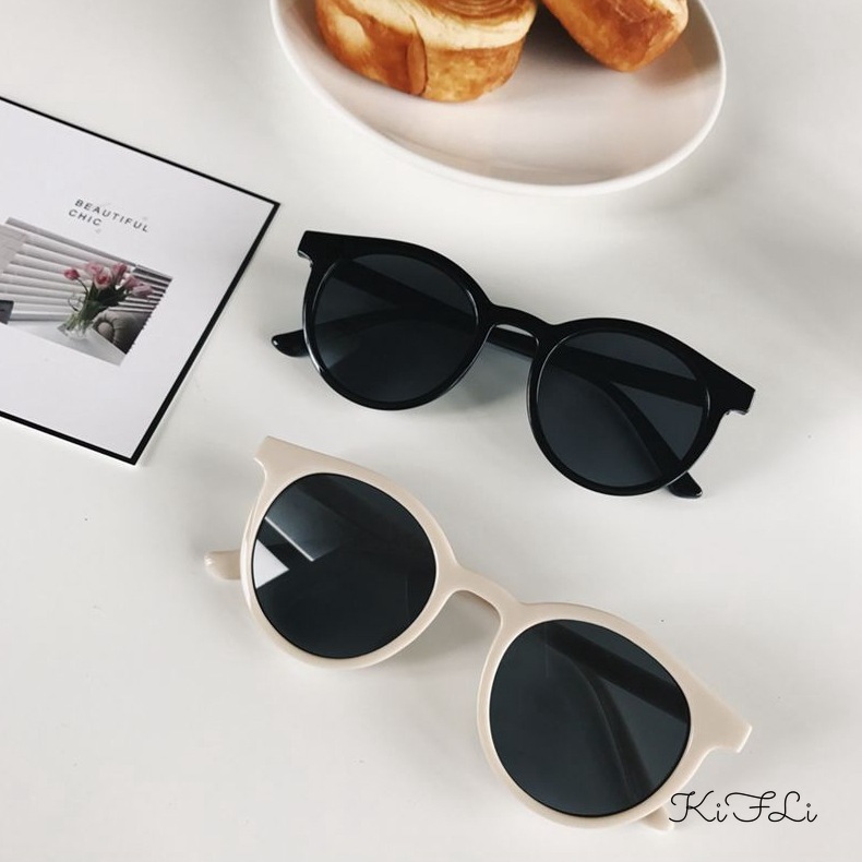 Kính râm gọng tròn nhỏ phong cách Hàn Quốc