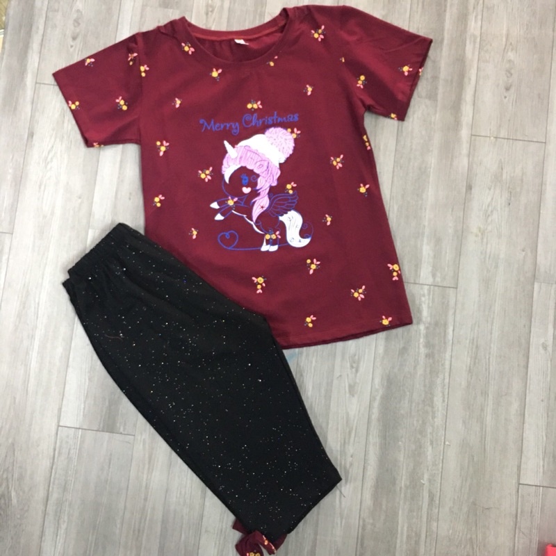 {28-40kg} Bộ lửng cộc tay bé gái size đại cồ 100% Cotton - M395