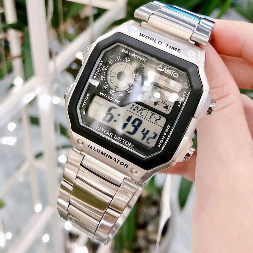 [STANDARD] Đồng Hồ Nam Dây Kim Loại Casio Chính Hãng AE-1200WHD-1AVDF