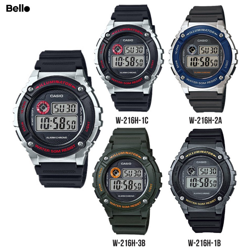 Đồng hồ Casio Nam W-216 chính hãng bảo hành 1 năm Pin trọn đời
