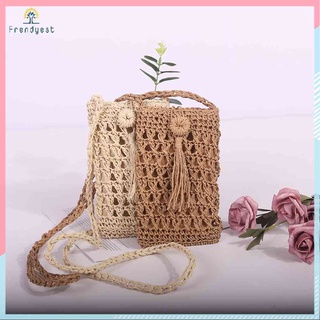 Túi cói đeo chéo mini đựng điện thoại cho nữ
