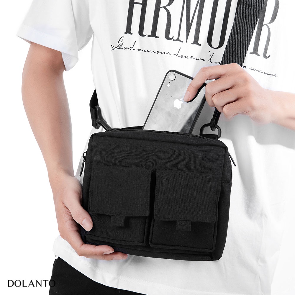 TÚI ĐEO CHÉO Mini Tiện Lợi DISCOVERY Vải Canvas Cao Cấp Chống Thấm Nước Unisex Nam Nữ