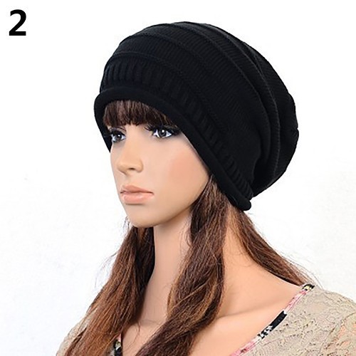 Mũ beanie len đan móc kiểu dáng thường ngày giữ ấm vào mùa đông dành cho nữ