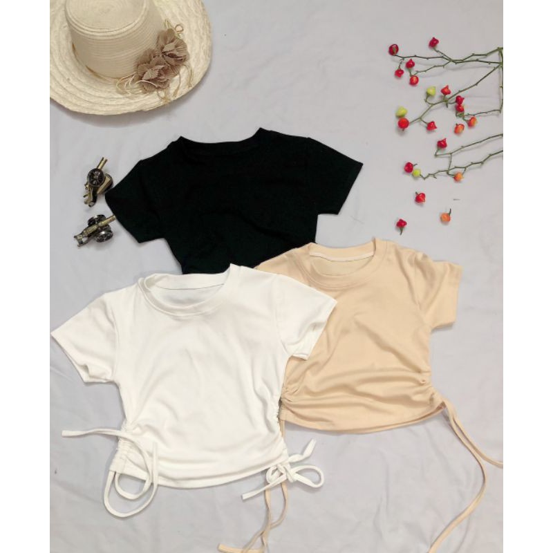 Áo  croptop rút dây  hai bên