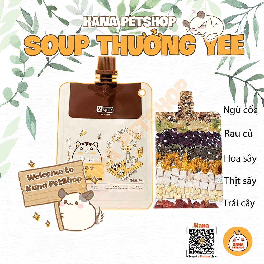 Súp Thưởng Yee 40G Thức Ăn Hamster FREESHIP Đồ Ăn Dặm Soup Dinh Dưỡng Dạng Gel Sốt Đồ Ăn Dặm Hiệu 𝐘𝐄𝐄 Cho Hamster ...