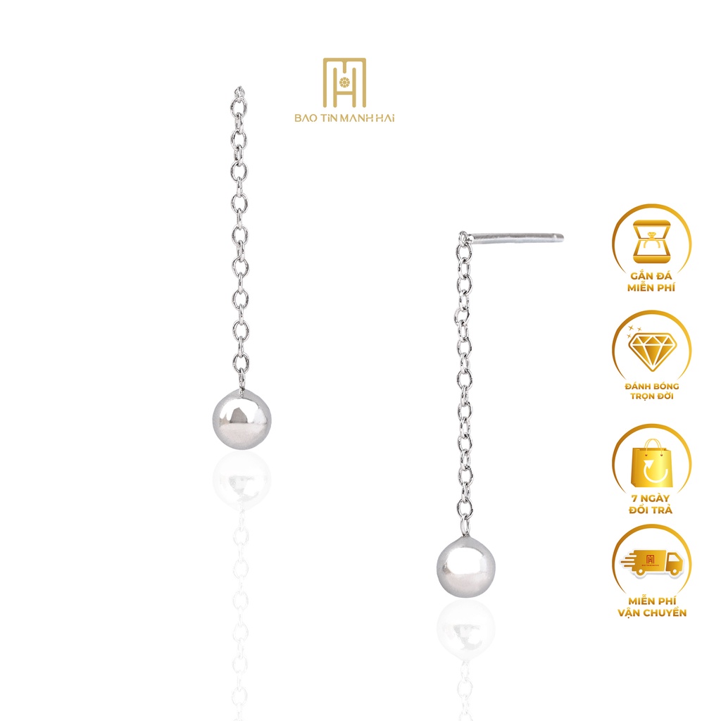 Bông tai Bạc 925 nữ kiểu dáng bi thả phong cách Hàn Quốc BTB05 Bảo Tín Mạnh hải