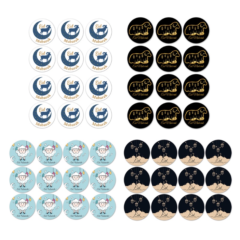 Set 120 Sticker Eid Mubarak Dán Trang Trí Hộp Bánh