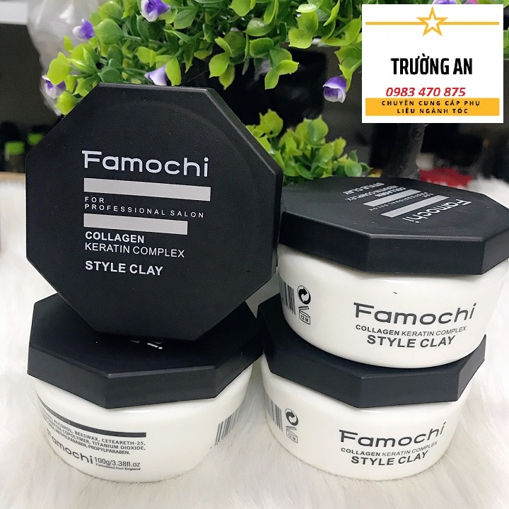Sáp Vuốt Tóc FAMOCHI CLAY WAX 100gr Tạo Kiểu, Giữ Nếp Cho Tóc. HÀNG CHÍNH HÃNG