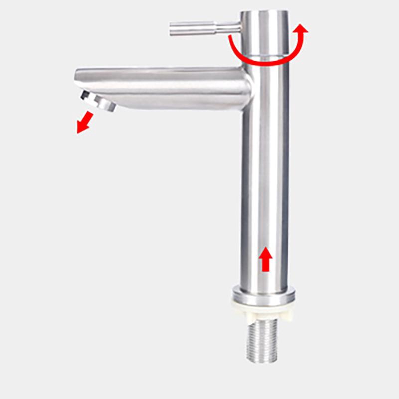 Vòi đơn chậu rửa mặt – Lavabo điếu lạnh tròn Inox SUS304 LV501S