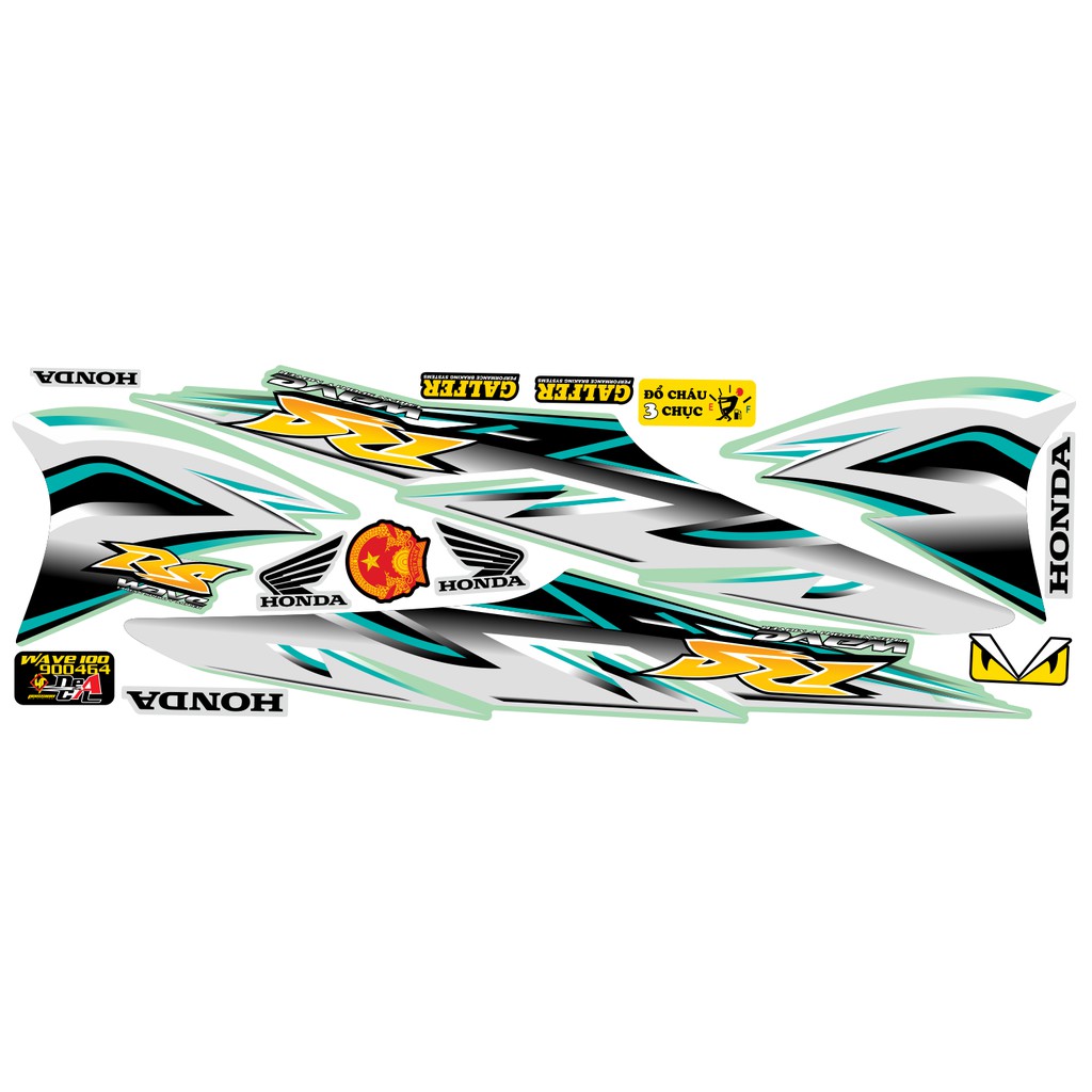 Tem rời Wave a 50 - 100 cc Đời 2006-2016 Mẫu RS giả zin 2021 Phiên Bản Các Màu 900464