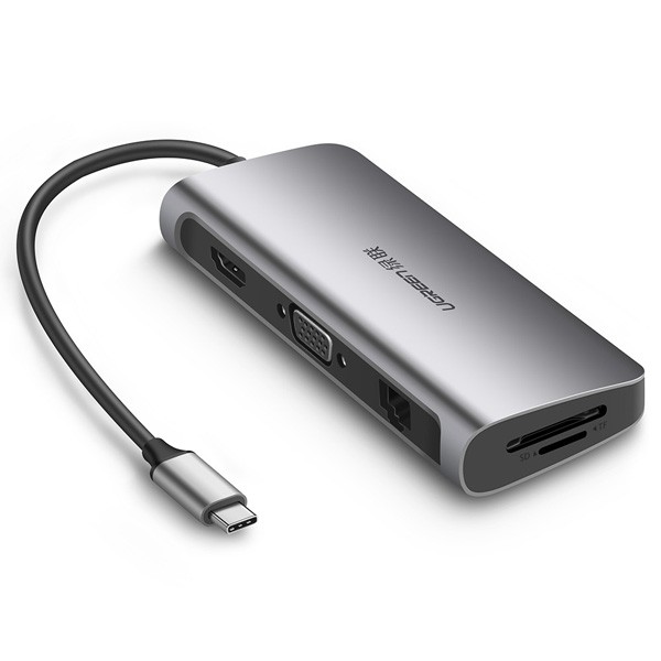 Cáp chuyển đổi USB-C Full 9 in 1 Multifunction Chính Hãng Ugreen (40873) – Full cổng thông dụng nhất