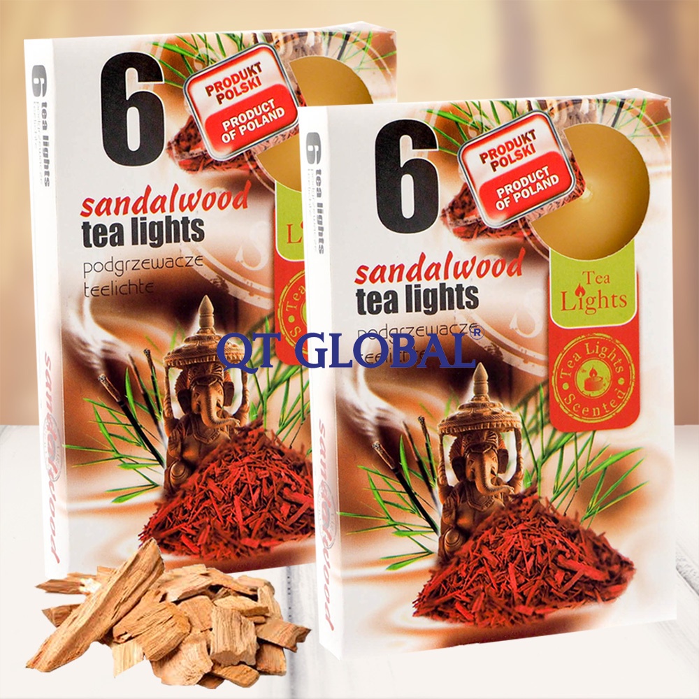 Combo 2 hộp 6 nến thơm Tealight Admit nhập khẩu Châu Âu Sandalwood - gỗ đàn hương