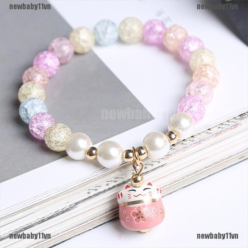 Vòng Tay Handmade HìNh MèO May MắN ĐíNh Đá Xinh XắN