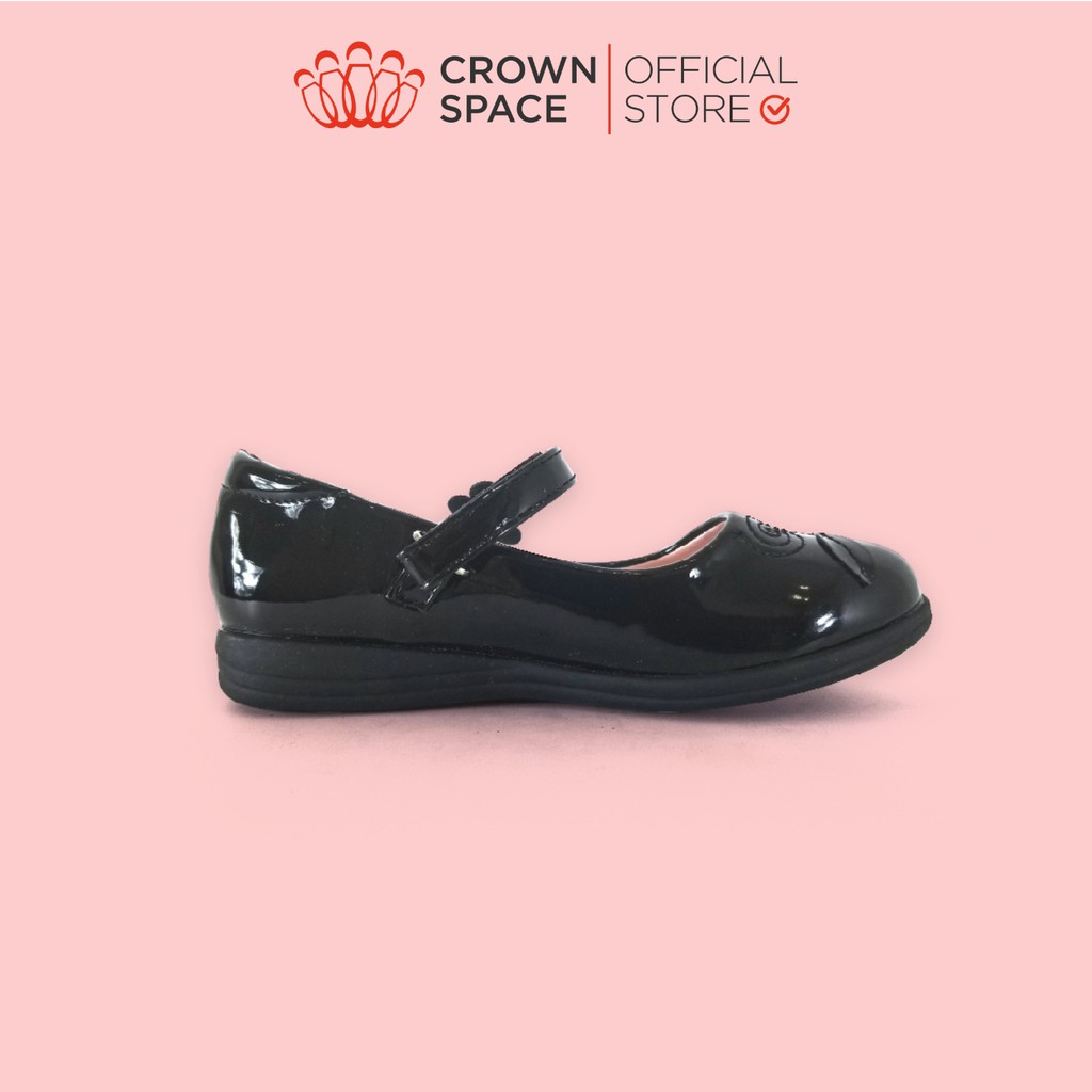 Giày Búp Bê Đen Đi Học Bé Gái Crown Space UK School Shoes CB3024 Cao Cấp Nhẹ Êm Thoáng Mát Size 28-36/4-14 Tuổi
