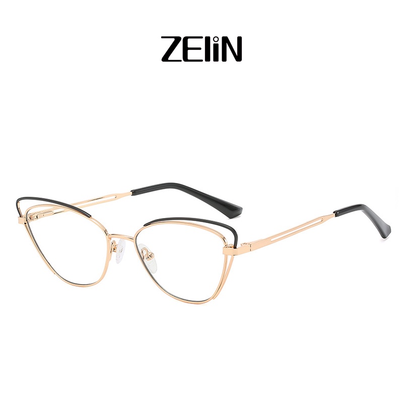 ZEliN Mắt kính  thời trang gọng mắt mèo phong cách Âu Mỹ chống ánh sáng xanh dành cho nữ WH551