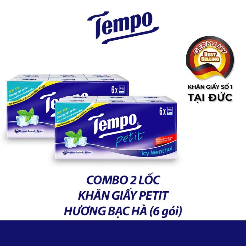 Khăn giấy bỏ túi Tempo Petit  mềm dai, chất lượng giấy dày và dai hơn giúp