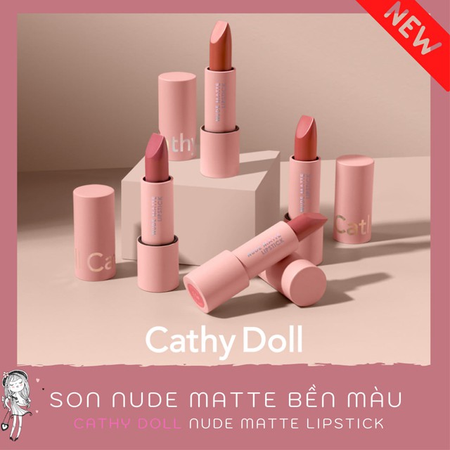 Son thỏi lì mịn Cathy Doll Nude Matte Lipstick date 6/2023
