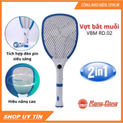 Vợt Bắt Muỗi Điện Tử Tích Hợp Đèn Pin Rạng Đông Model: VBM RD.02