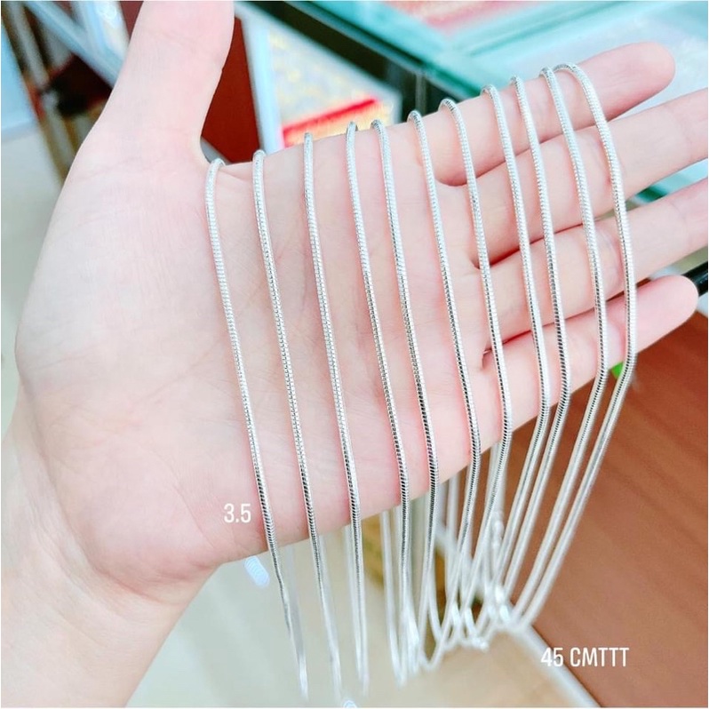 Dây chuyền mỳ tròn THJ size to cho nam và nữ đeo - Chuẩn bạc ta