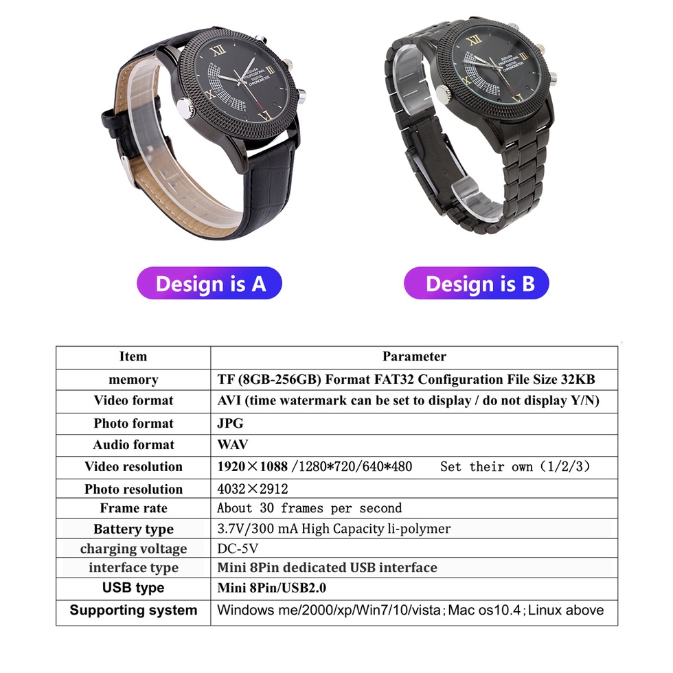 Đồng Hồ Thông Minh Hỗ Trợ Quay Ban Đêm Độ Phân Giải 1080P