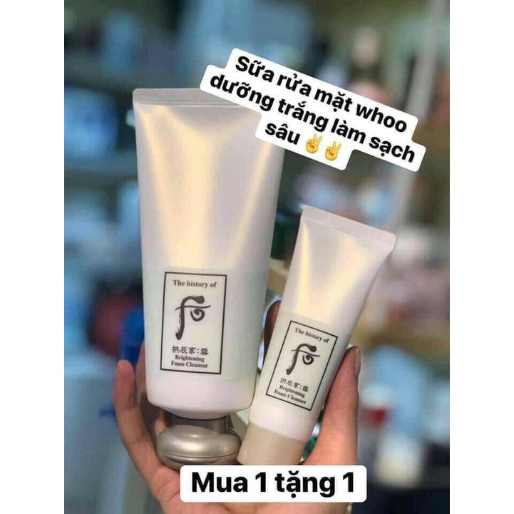 Sữa rửa mặt Whoo Brightening Cleansing Foam dưỡng trắng da 180ml Hà chung ohui