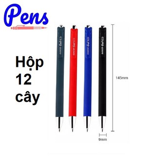 Hộp 12 bút gel bấm 0.5mm vỏ nhám baoke | pc1902