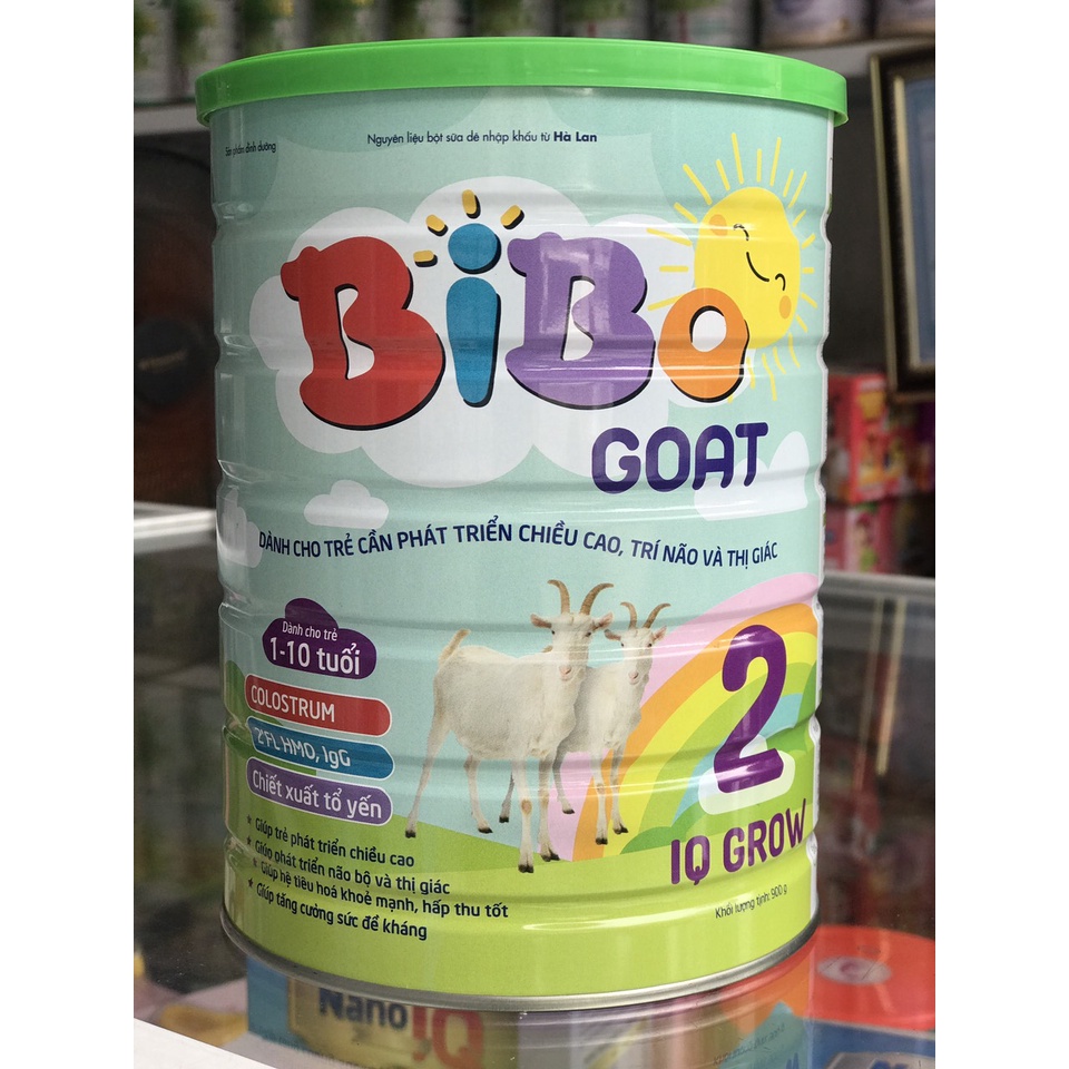 Sữa BiBo Goat Milk IQ GROW BA hộp 400g/900g (sữa dê dành cho trẻ dị ứng đạm bò) Hàng có quà tặng