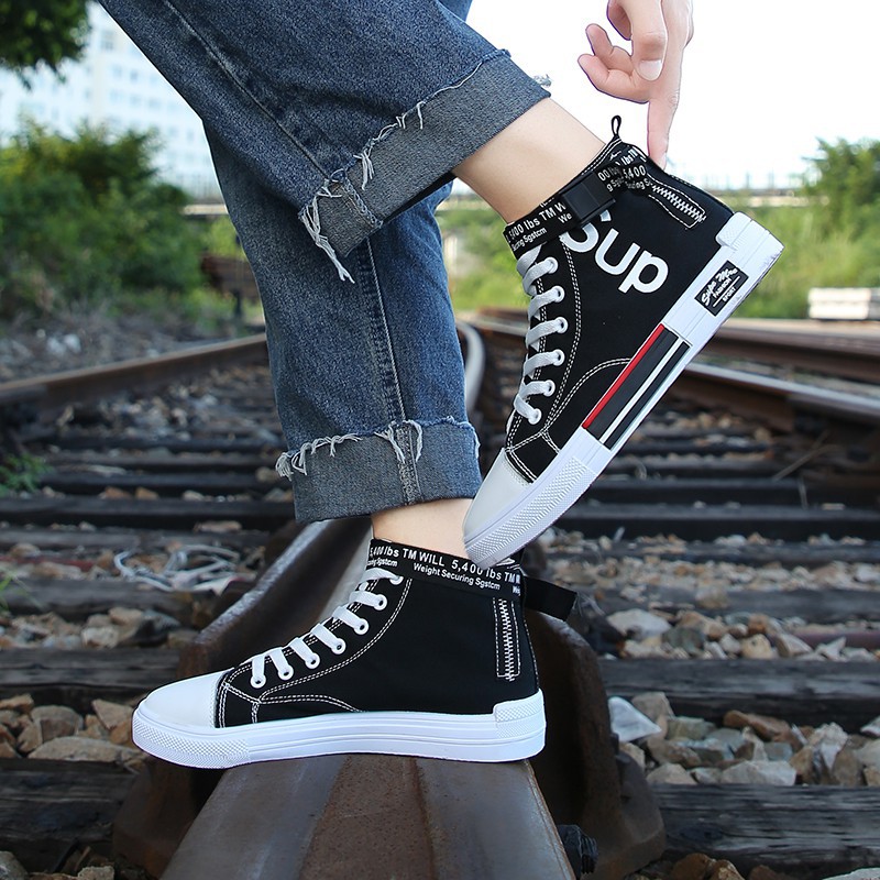 Sale 70%  giày đế bằng cao size 42 chống trơn trượt Giải trí ngoài trời , Đen và trắng,42 Giá gốc 490,000 đ - 106B37