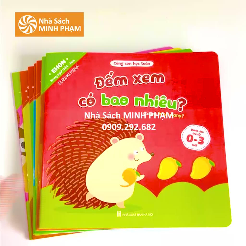 Sách - Bộ 8c Ehon Toán Học Đầu Đời Cho Bé 0-3 Tuổi: Cùng Con Học Toán - Song Ngữ Việt Anh | BigBuy360 - bigbuy360.vn