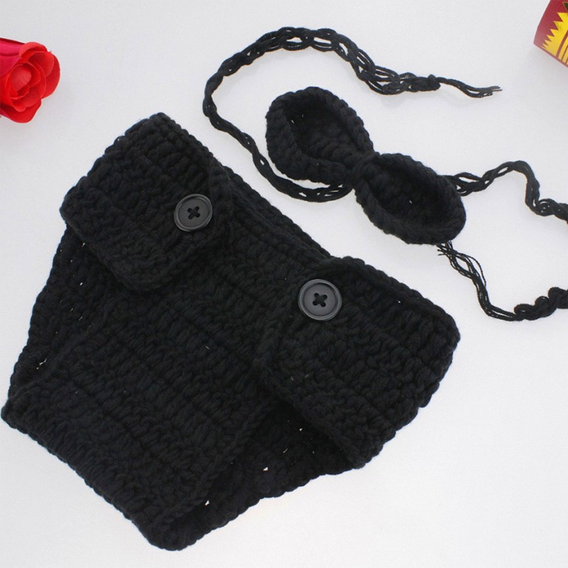 Set 3 Món Đồ Gồm Mũ Len Và Khăn Choàng Cổ Đan Móc Làm Đạo Cụ Chụp Ảnh Cho Bé Sơ Sinh