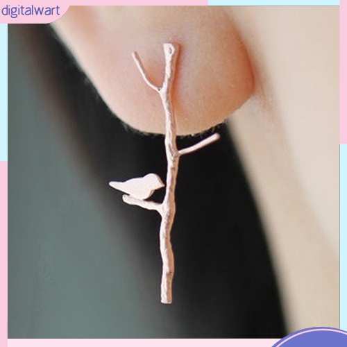 Cặp khuyên tai hợp kim hình nhánh cây cá tính sang trọng dành cho nữ