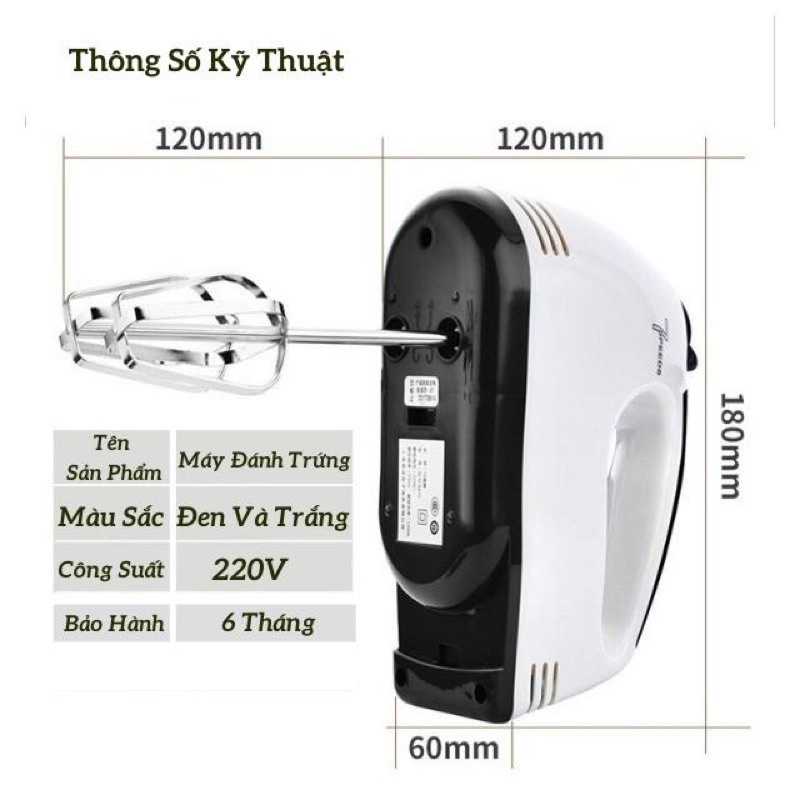Máy đánh trứng mini SCARLETT 7 cấp độ 2 in 1 công suất 260W - chất liệu thép bền bỉ dễ sử dụng - bảo hành 06 tháng