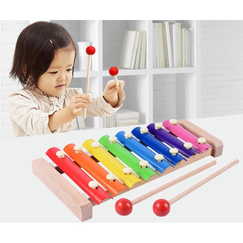 Đàn Piano Xylophone Gỗ 8 Thanh Quãng - Đồ Chơi Âm Nhạc Cho Bé