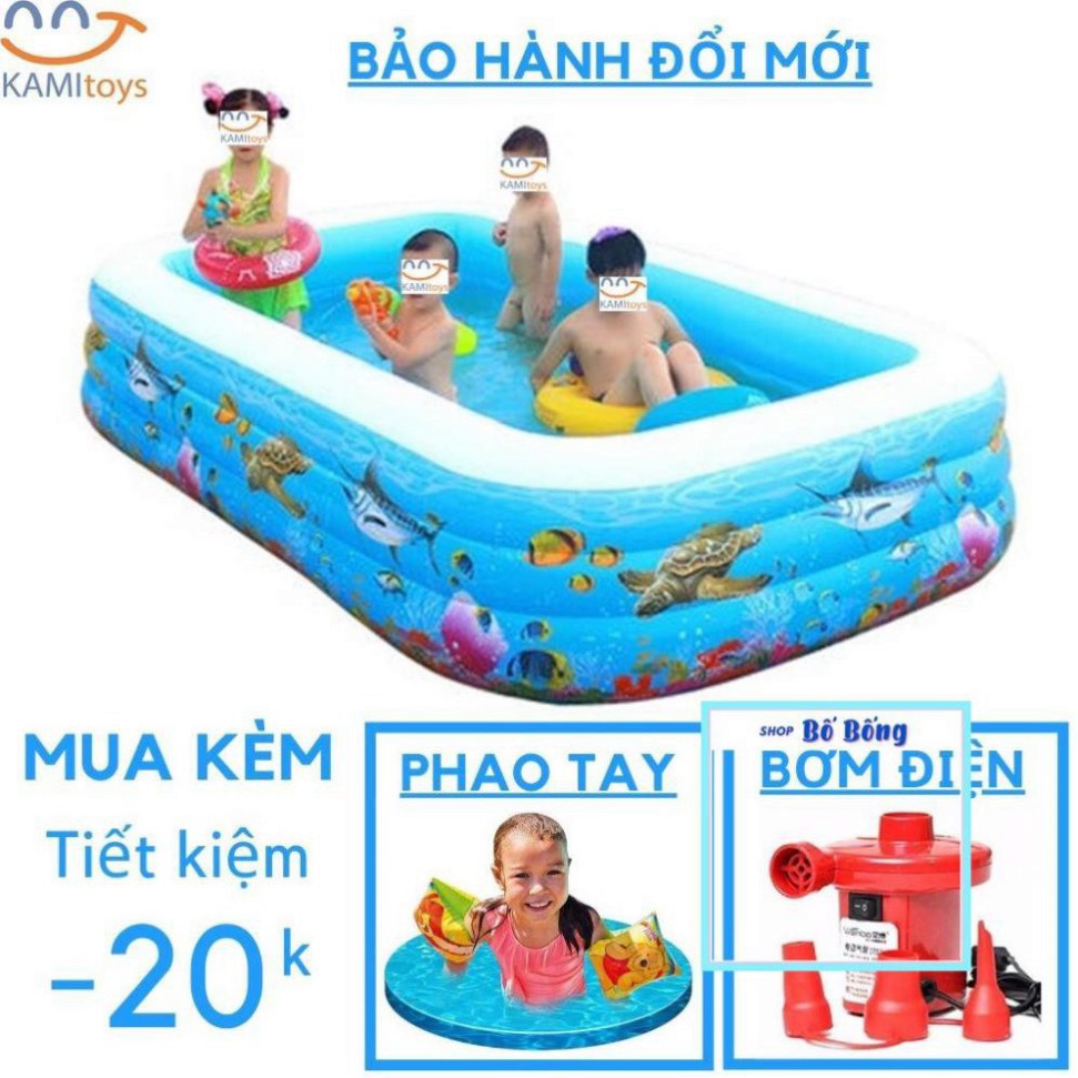 Bể bơi phao cho bé LÍA bơm hơi cho trẻ em thành cao 3 tầng 1m5 2m6 1m8